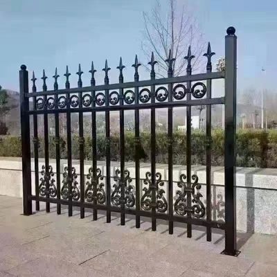 5'X8' Metal Tubular Steel Fence Black Outdoor Zinc Steel Fence
