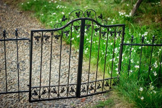 Powder Coated Tubular Steel Fence Pedestrian Double Swing Gate