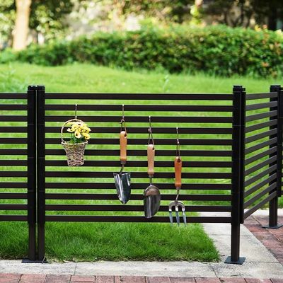 Black Powder Coating  Iron Tubular Metal Fence Spearhead Design