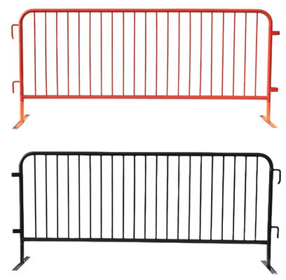 PVC Coated Temporary Crowd Control Barrier Fence 1.2M Black Metal Pedestrian Barriers
