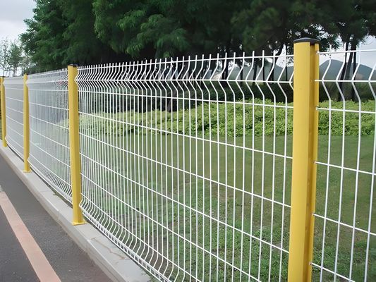 Blue Backyard Metal Fence 6ft Curved 3D Double Wire Mesh Fence