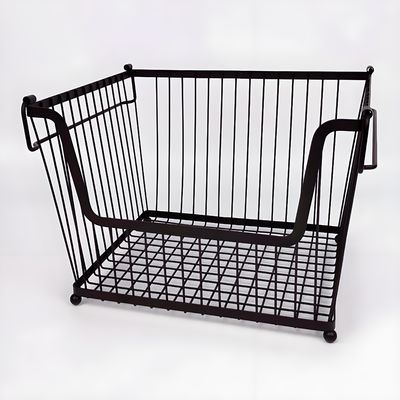 Black Wire Mesh Baskets Pantry Storage Metal Wire Fruit Basket