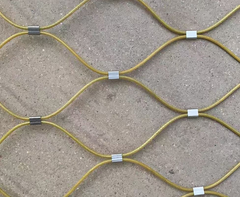 316L Diamond Hole Ferrule Mesh Stainless Steel Wire Rope Zoo Mesh