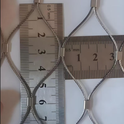 Ferrule Type Black AISI 316 Stainless Steel Wire Rope Mesh Flexible