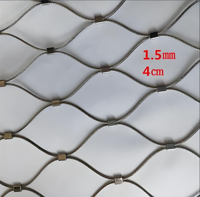 Ferrule Type Black AISI 316 Stainless Steel Wire Rope Mesh Flexible