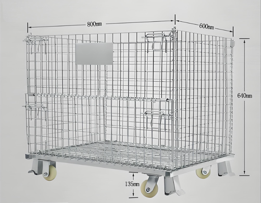 Heavy Duty Collapsible Wire Mesh Storage Cage with Hot Dipped Galvanized Surface
