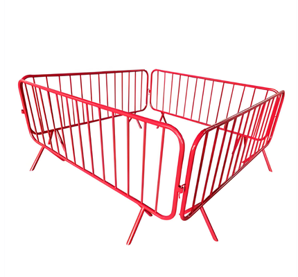 Portable Safety Crowd Control Barrier Galvanized Steel 1m x 2m Event Barricade Fencing with Interlocking System