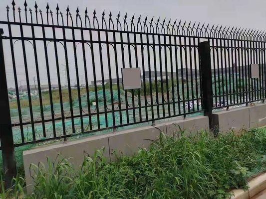 5'X8' Metal Tubular Steel Fence Black Outdoor Zinc Steel Fence