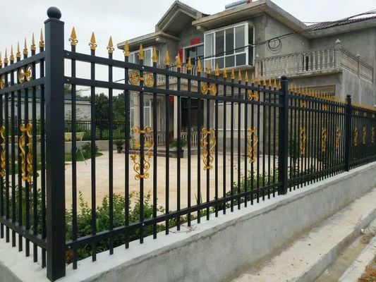 5'X8' Metal Tubular Steel Fence Black Outdoor Zinc Steel Fence