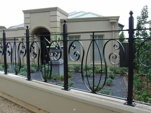 5'X8' Metal Tubular Steel Fence Black Outdoor Zinc Steel Fence