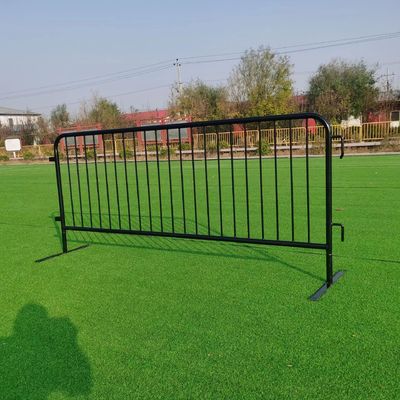 PVC Coated Temporary Crowd Control Barrier Fence 1.2M Black Metal Pedestrian Barriers