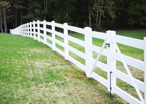4 Rails Flexible Fence White PVC Horse And Ranch Fence Kit 60 in Tall
