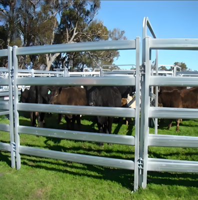 12 pieds de charge lourde galvanisée en métal rond Pen bétail Corral Ferme de clôture