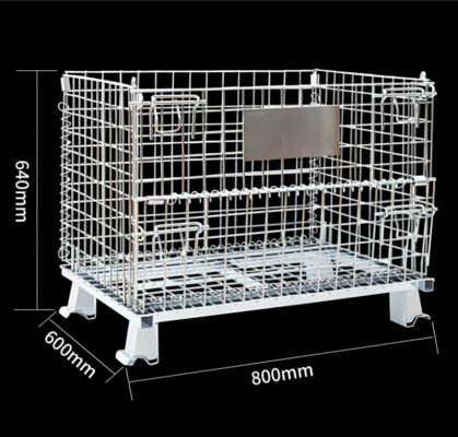 Cages en treillis métallique de stockage pliable galvanisées empilables