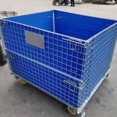 Cages de stockage pliables en acier galvanisé robuste et durable
