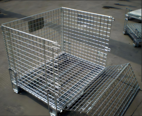 1200x1000x890MM Cage de stockage galvanisée verrouillable en treillis métallique avec roues