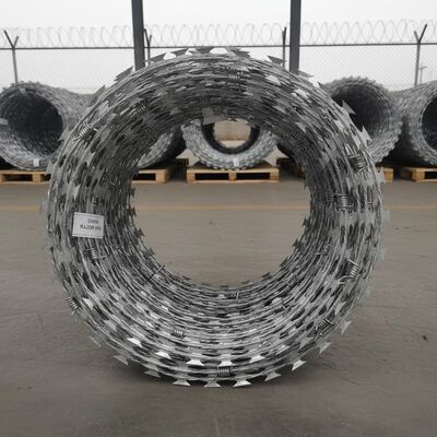 500mm Outer Diameter Hot-dipped Galvanized Razor Barbed Wire for Prison Protection and High Security Fencing
