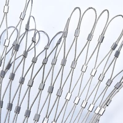 SS316 Stainless Steel Wire Rope Mesh with 7x19cm Mesh Hole and UV Resistant for Water Facilities and Scenic Areas