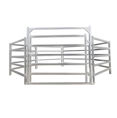 Panneau de clôture pour bovins galvanisé à chaud de 6 barres, hauteur 1,8 m, système portable pour bétail