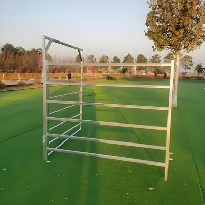 Panneau de clôture pour bovins galvanisé à chaud de 6 barres, hauteur 1,8 m, système portable pour bétail