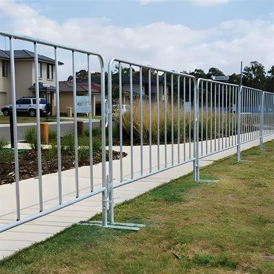 Barrière de contrôle de foule galvanisée anti-rouille Clôture de sécurité en acier hauteur 1,1 m longueur 2 m